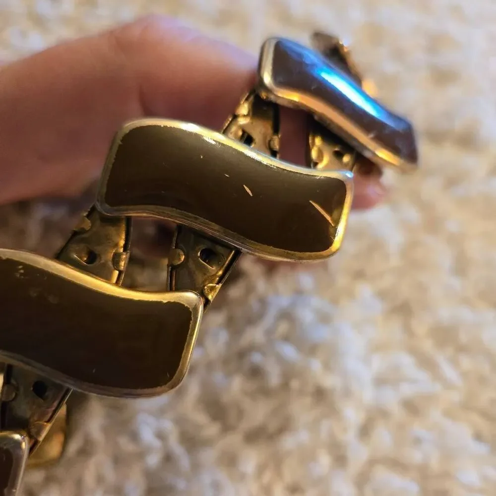 Vintage Brown & Gold Stretch Bracelet